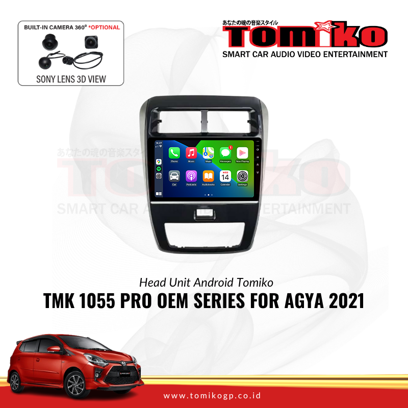 Head Unit Android Tomiko TMK 1055 PRO OEM Series for Agya 2021