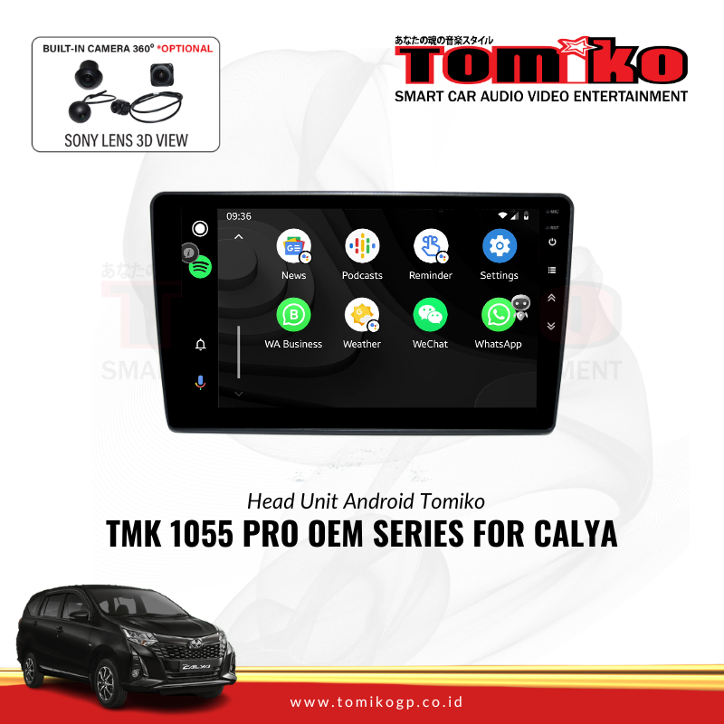 Head Unit Android Tomiko TMK 1055 PRO OEM Series for Calya