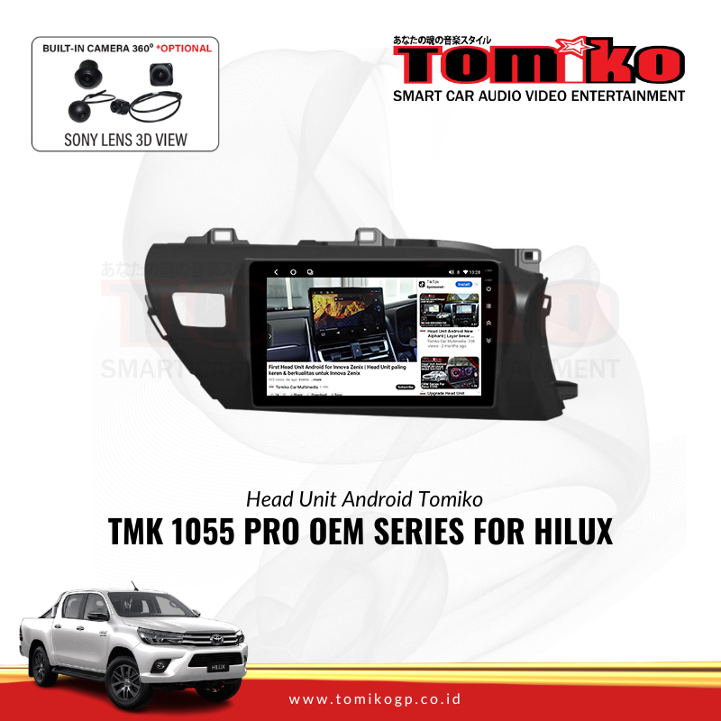 Head Unit Android Tomiko TMK 1055 PRO OEM Series for Hilux