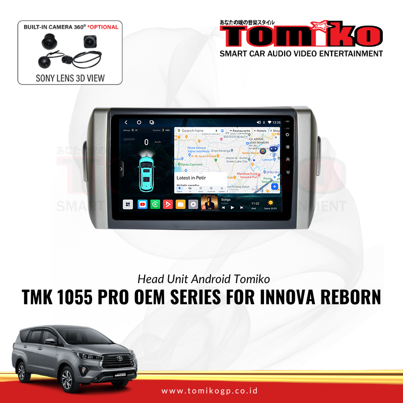 Head Unit Android Tomiko TMK 1055 PRO OEM Series for Innova Reborn